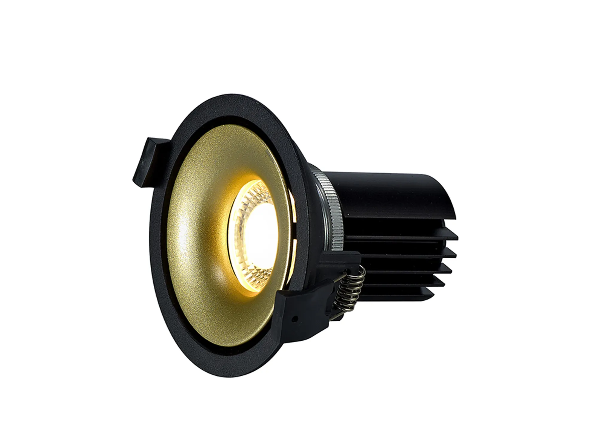 Bolor 12 Tridonic Powered 12W 4000K 1200lm 12° CRI>90 LED Engine Black/Gold Fixed Recessed Spotlight, IP20 DM202150  Dlux Bolor 12